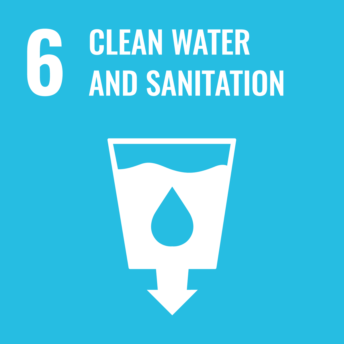 Icon representing UN Sustainable Development Goal 6: Clean Water and Sanitation.