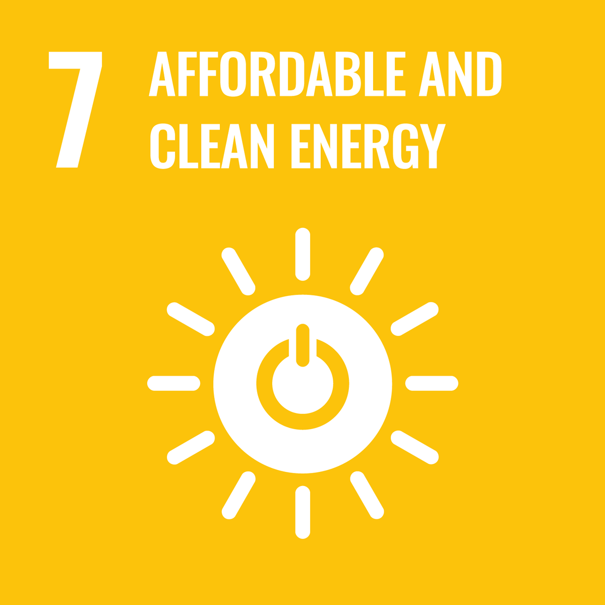 Icon representing UN Sustainable Development Goal 7: Affordable and Clean Energy.