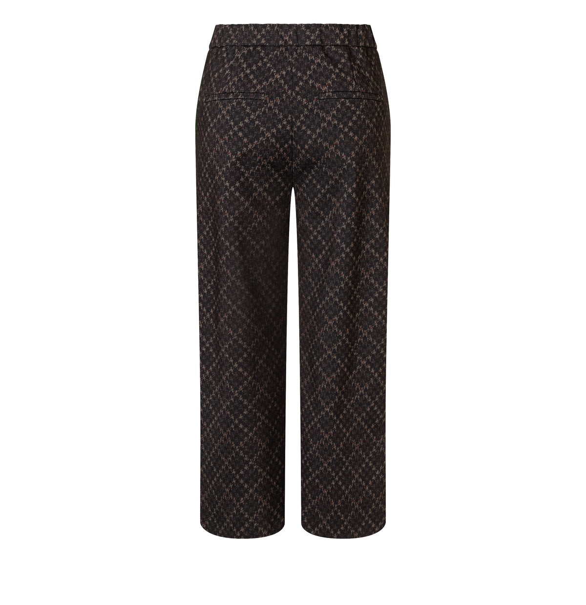 Culotte made of soft, light jersey. | CHIARA cropped | olive leaf printed | Back view of bust