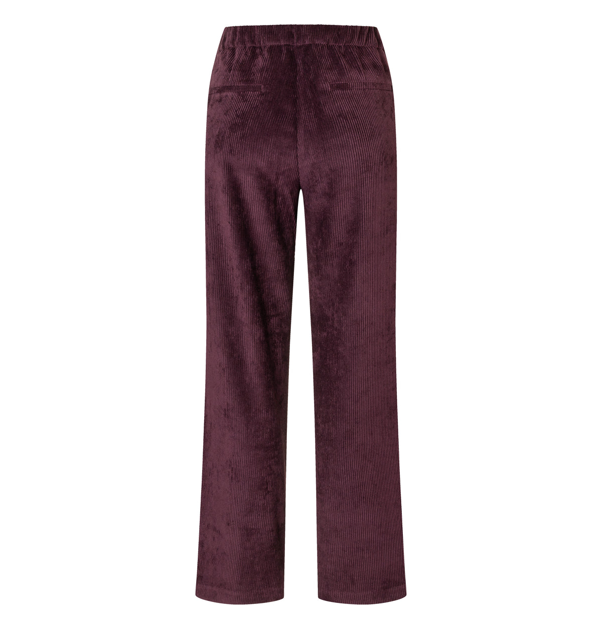 Wide trousers in a lightcorduroy material. | CHIARA | aubergine | Back view of bust