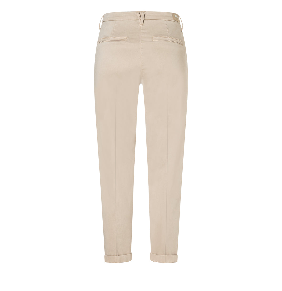 Slim trousers in a cotton-modal-lyocell blend. | CHINO turn up | light beige kitt PPT | Back view of bust