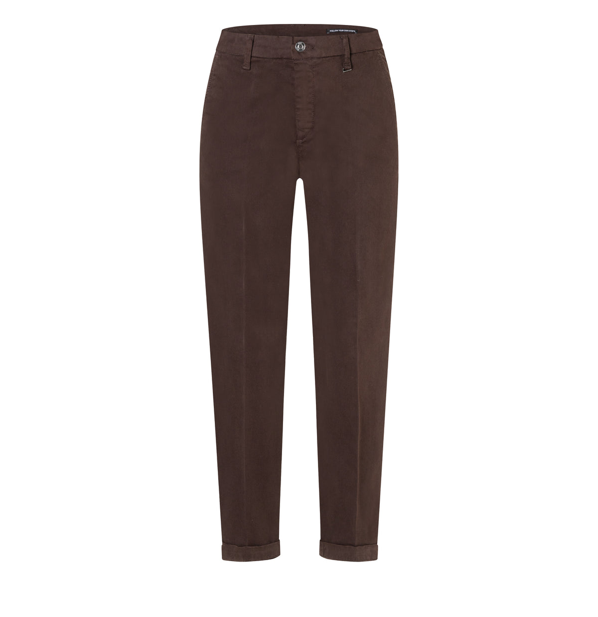 Casual chino made of cotton stretch | CHINO turn up | truffle brown PPT | Front view of bust