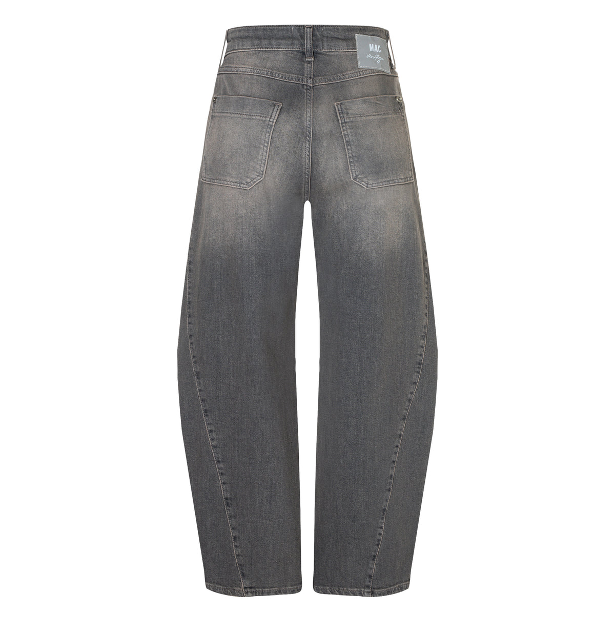 Barrel jeans with a vintage wash. | COLORADO Barrel | brown grey used | Back view of bust