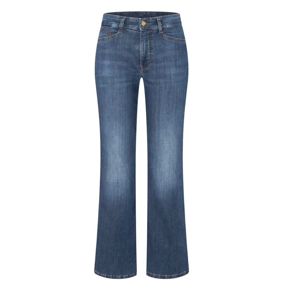 | LAURA seam glam | mid blue used wash | Front view of bust