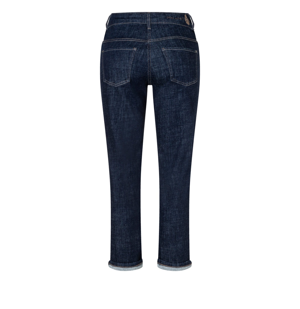Straight shaping jeans with turned-up hem. | DREAM cropped auth. | fashion rinsed | Back view of bust