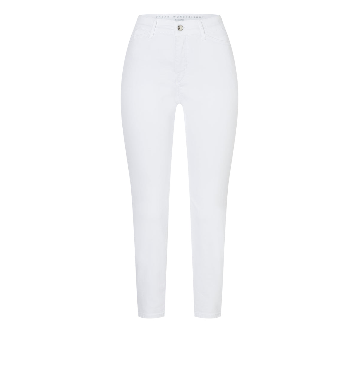 Slim shaping jeans in a modal blend. | DREAM SUMMER | white denim | Front view of bust
