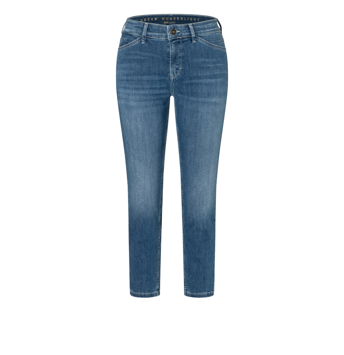 Slim shaping jeans in a modal blend. | DREAM SUMMER | authentic used blue | Front view of bust