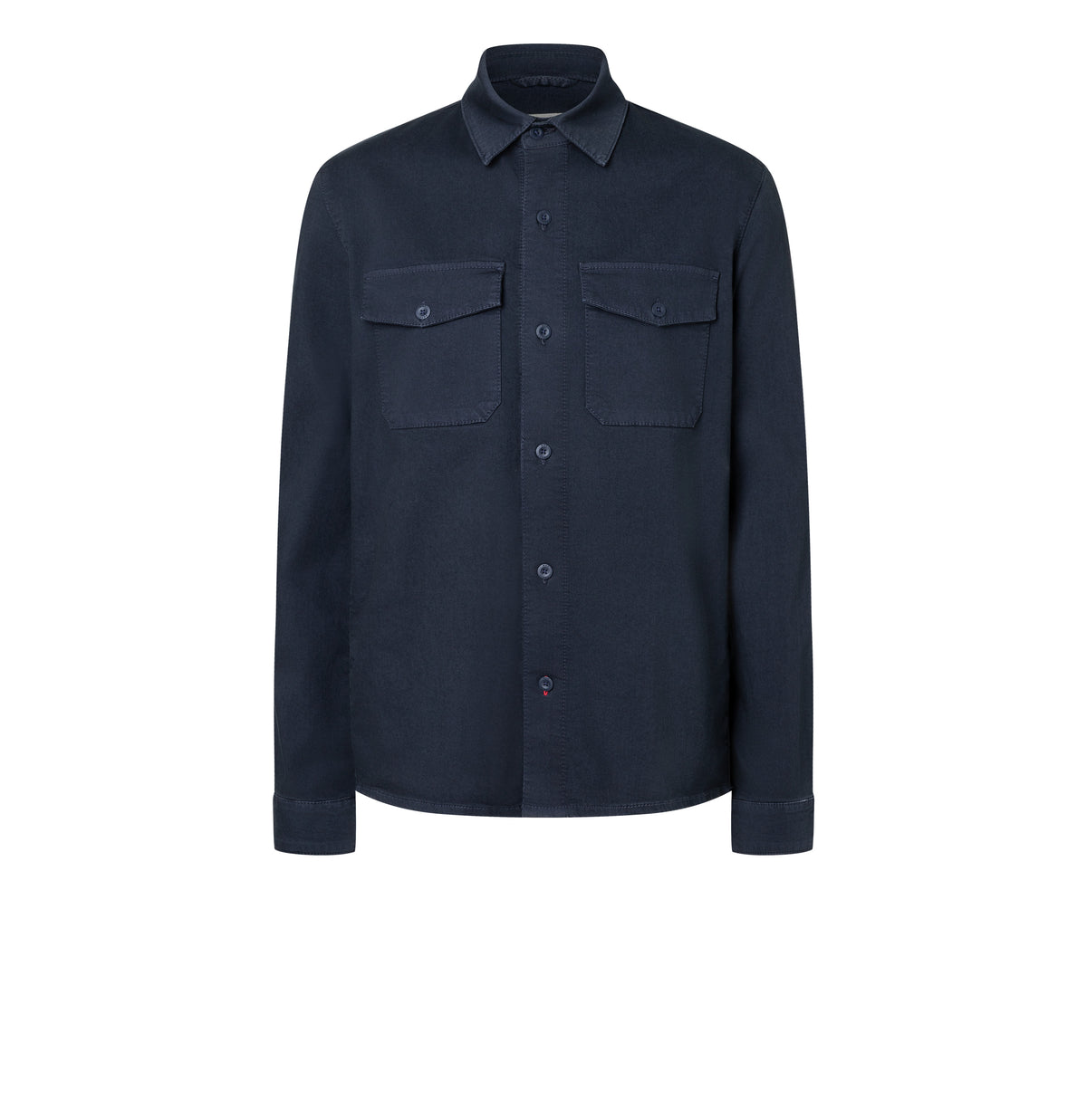 Overshirt made of highly elastic denim. | Overshirt | midnight blue | Front view of bust