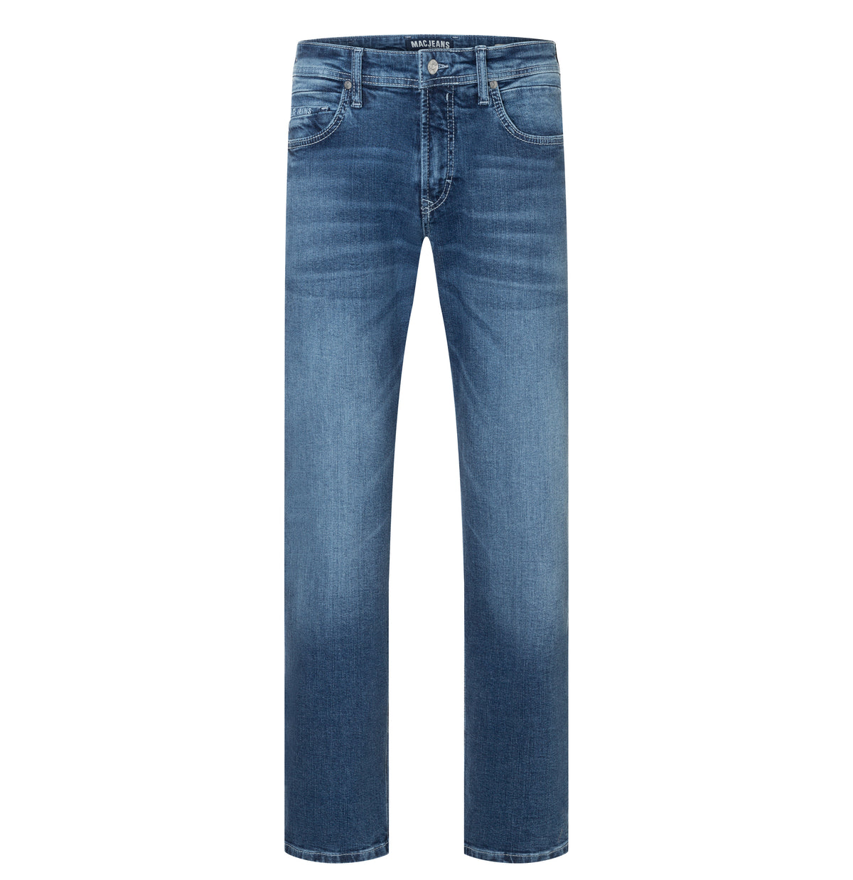 Regular fit with an authentic look. | Ben | ocean blue authentic used | Front view of bust