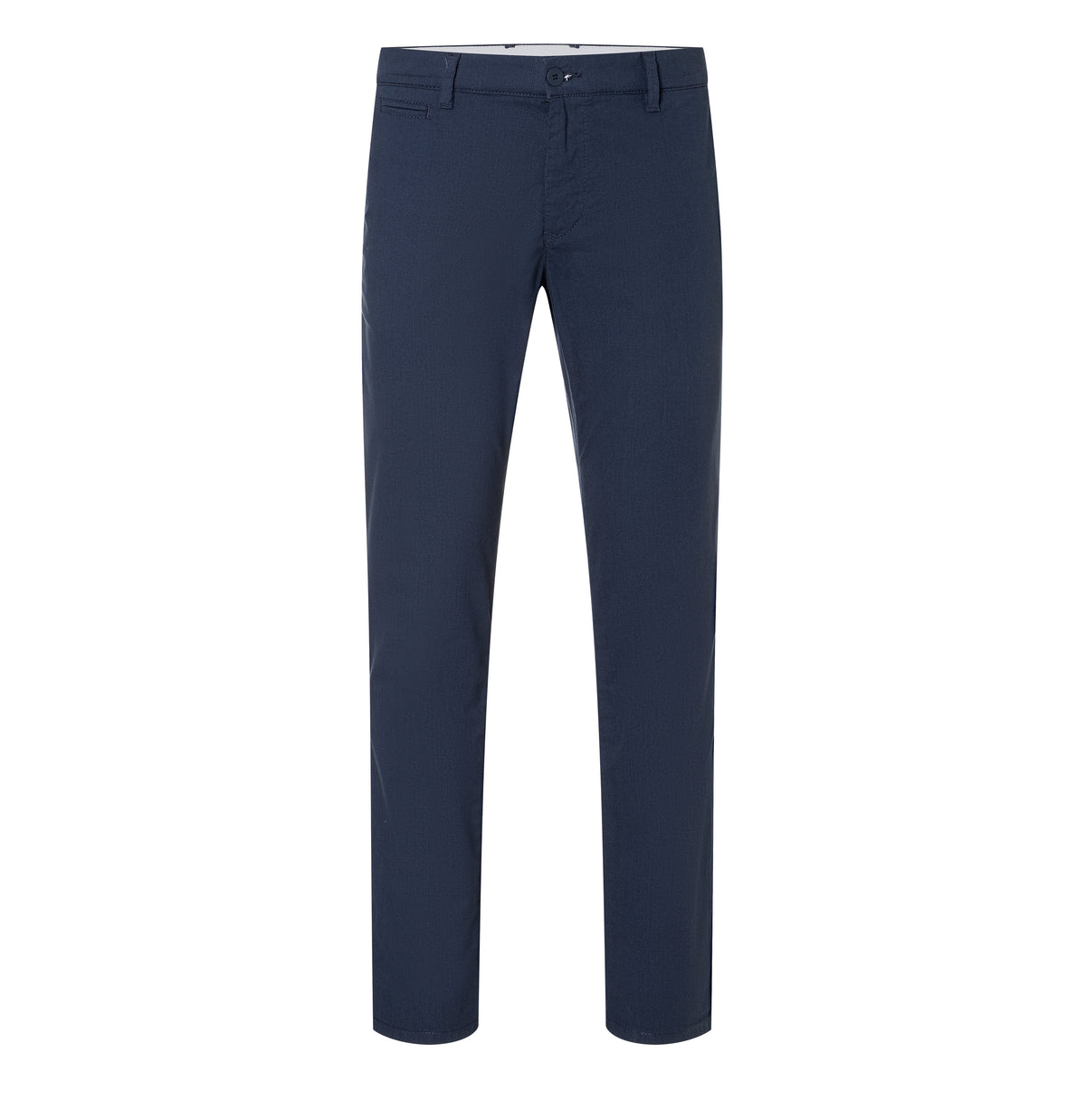 Regular trousers with discreet print. | Lennox | dark indigo printed | Front view of bust