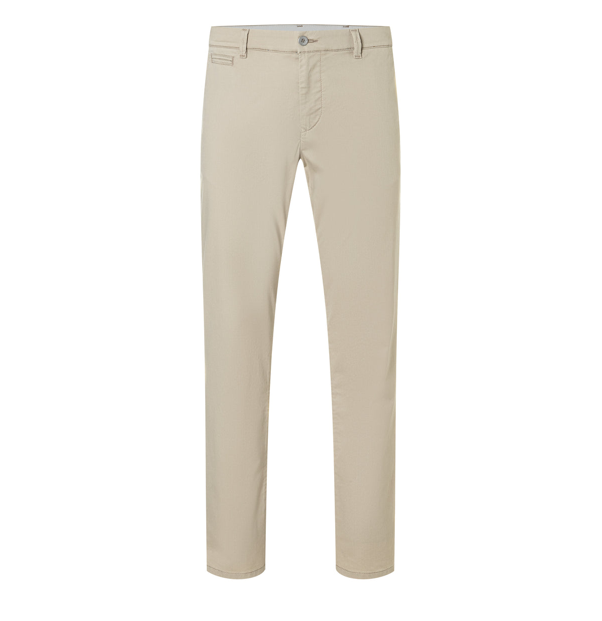 Regular trousers with discreet print. | Lennox | smoothly beige printed | Front view of bust