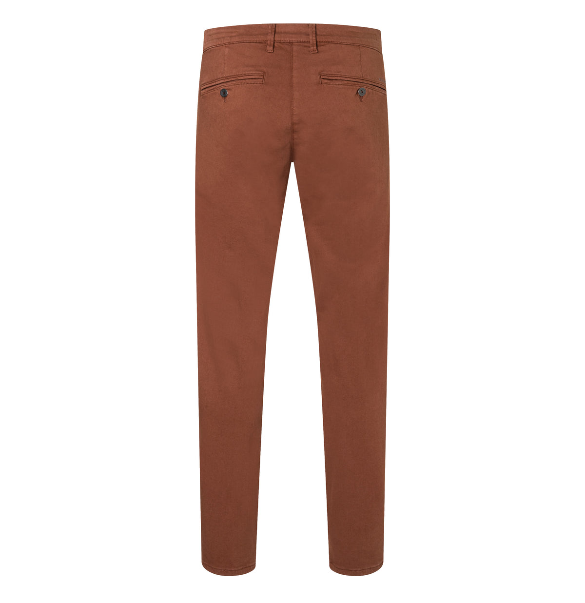 Ultimate driver pants in a chino design. | Driver Pants | red brown | Back view of bust