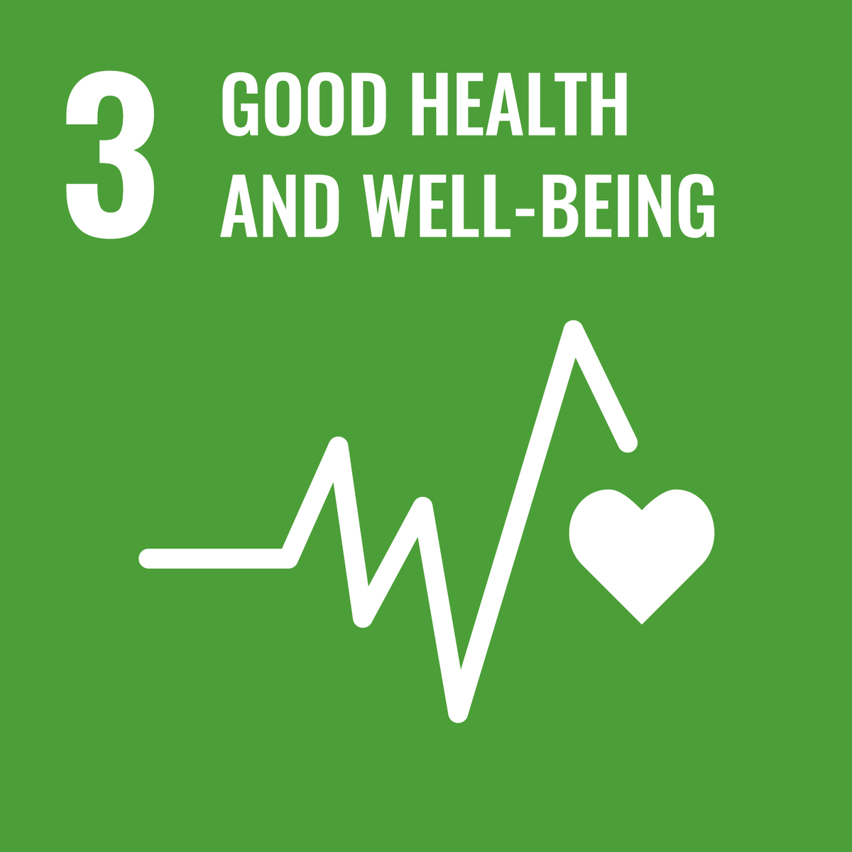 Icon representing UN Sustainable Development Goal 3: Good Health and Well-Being.