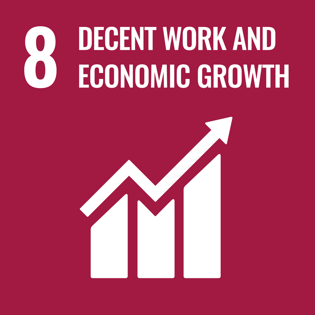 Icon representing UN Sustainable Development Goal 8: Decent Work and Economic Growth.
