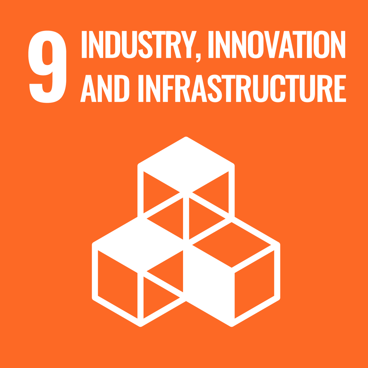 Icon representing UN Sustainable Development Goal 9: Industry, Innovation and Infrastructure.