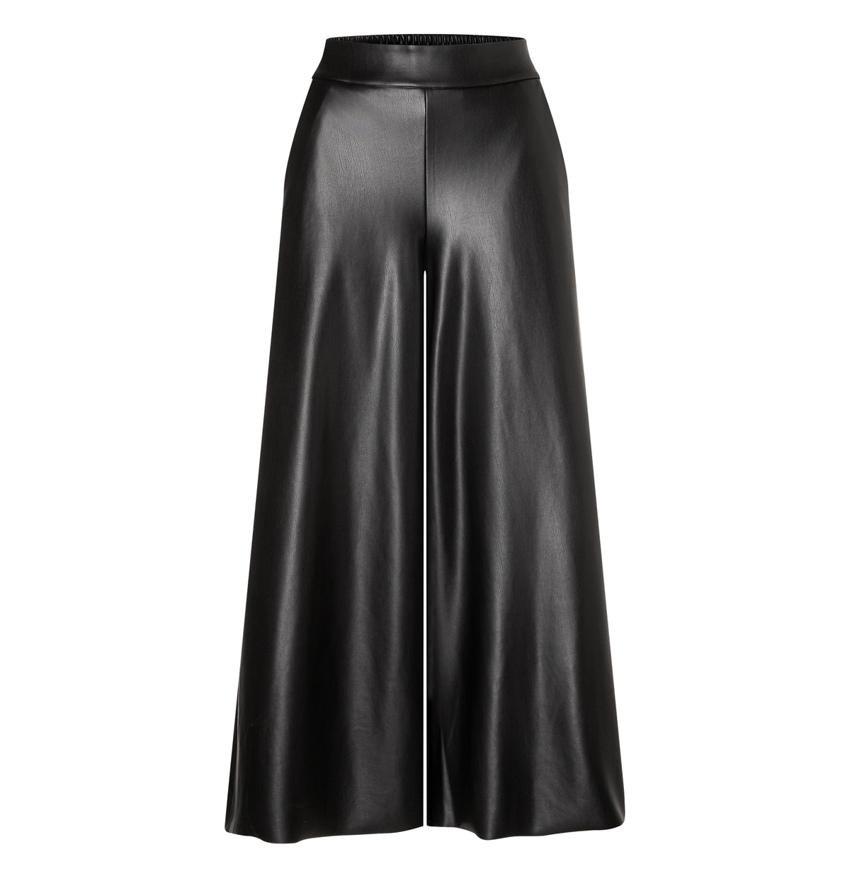 Extra wide culotte with a leather look. | CULOTTE extreme | black | Front view of bust