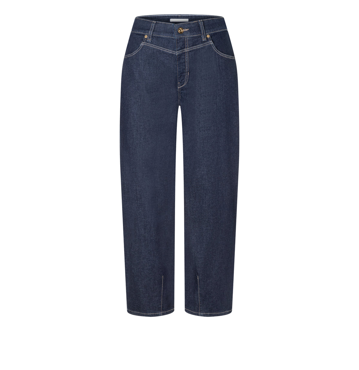 Barrel jeans with modern seam details. | BOBBIE | fashion rinsed | Front view of bust