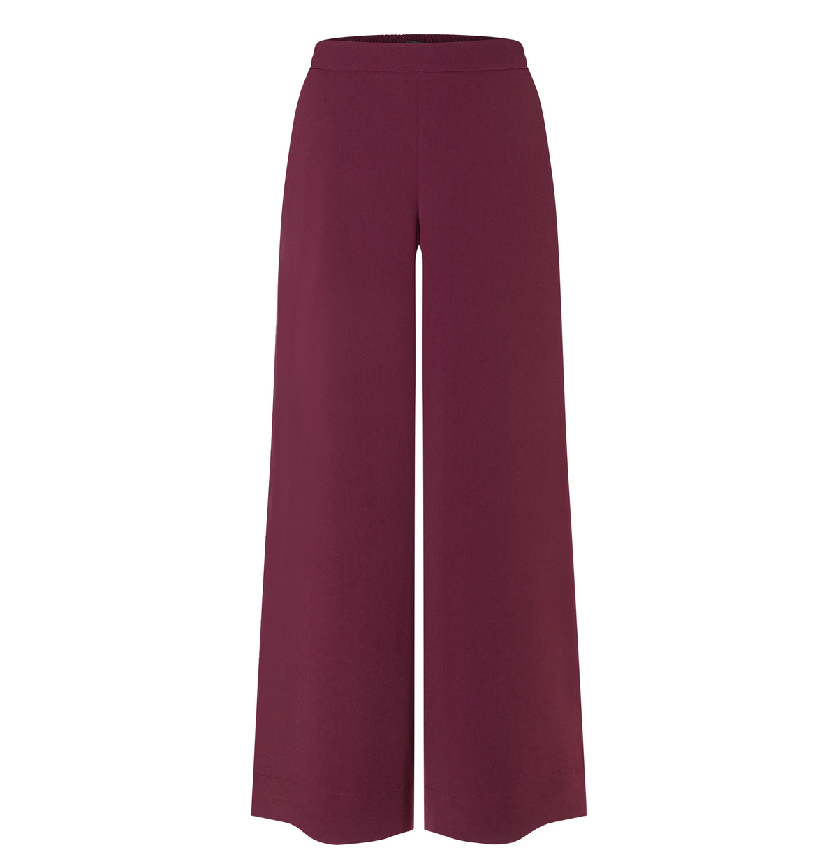 Wide, flowing trousers made of floating crepe. | CORALIE | fig | Front view of bust