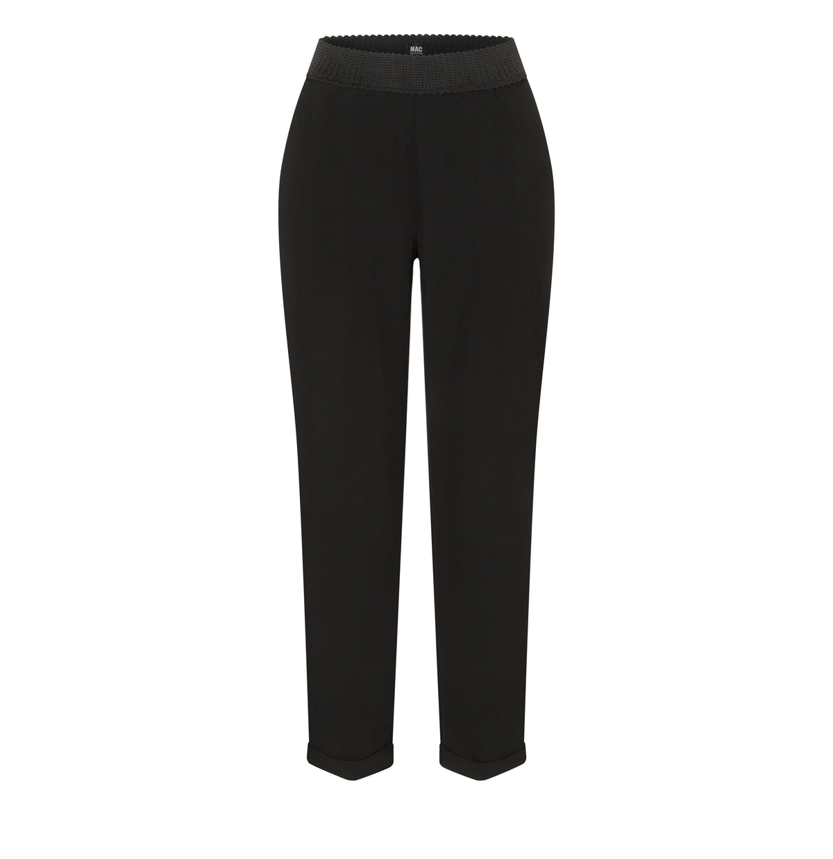 Chino in a light flannel material. | CHINO SMART | black | Front view of bust