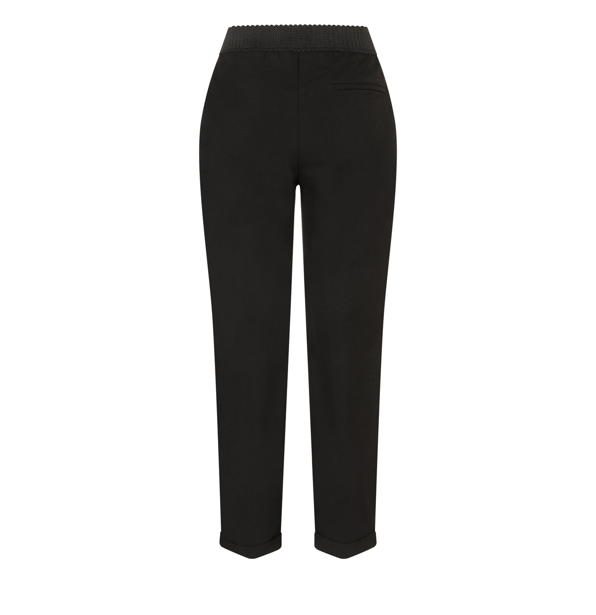 Chino in a light flannel material. | CHINO SMART | black | Back view of bust