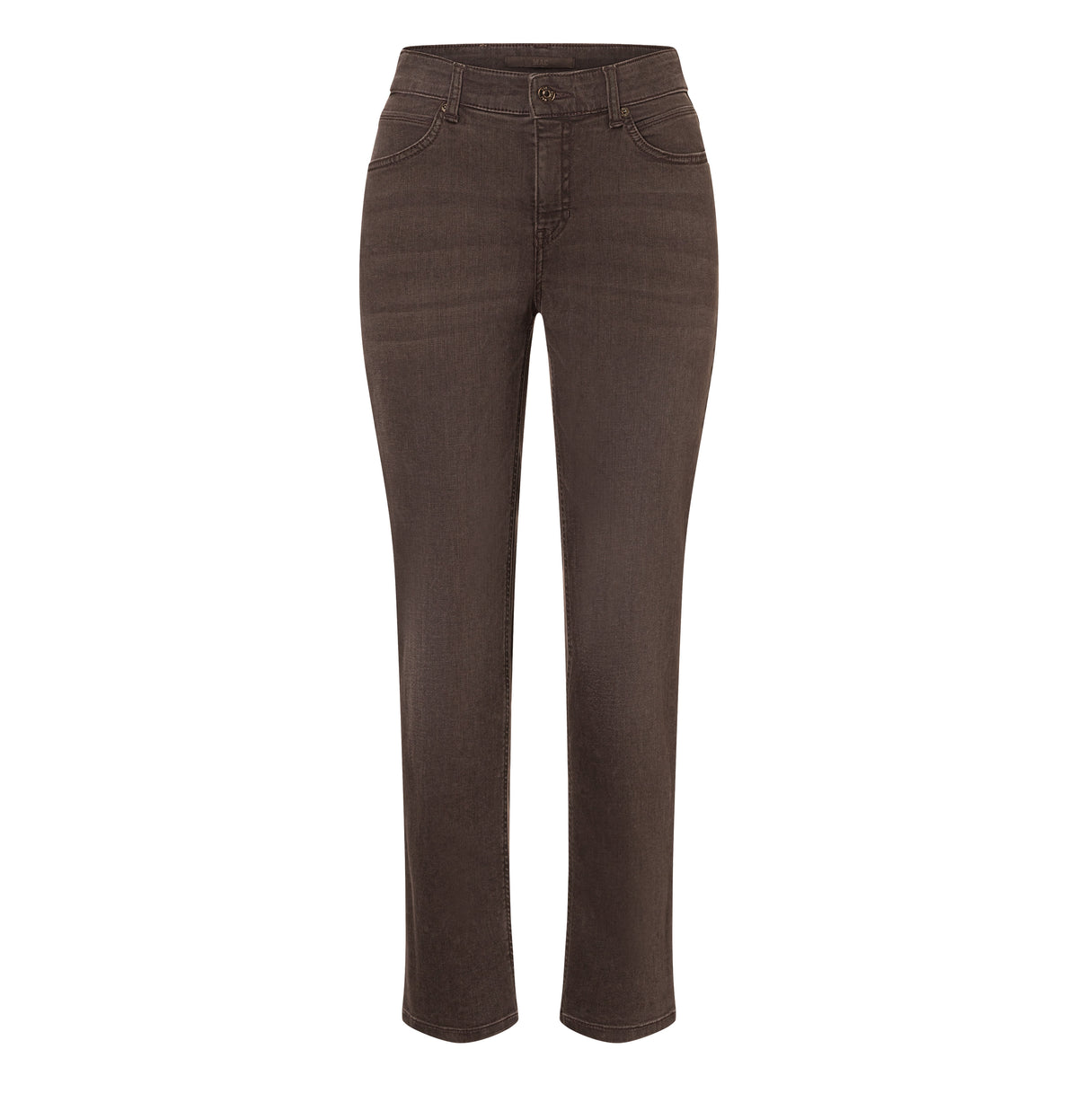 Straight fit made from comfort stretch denim. | MELANIE | brown stone wash | Front view of bust