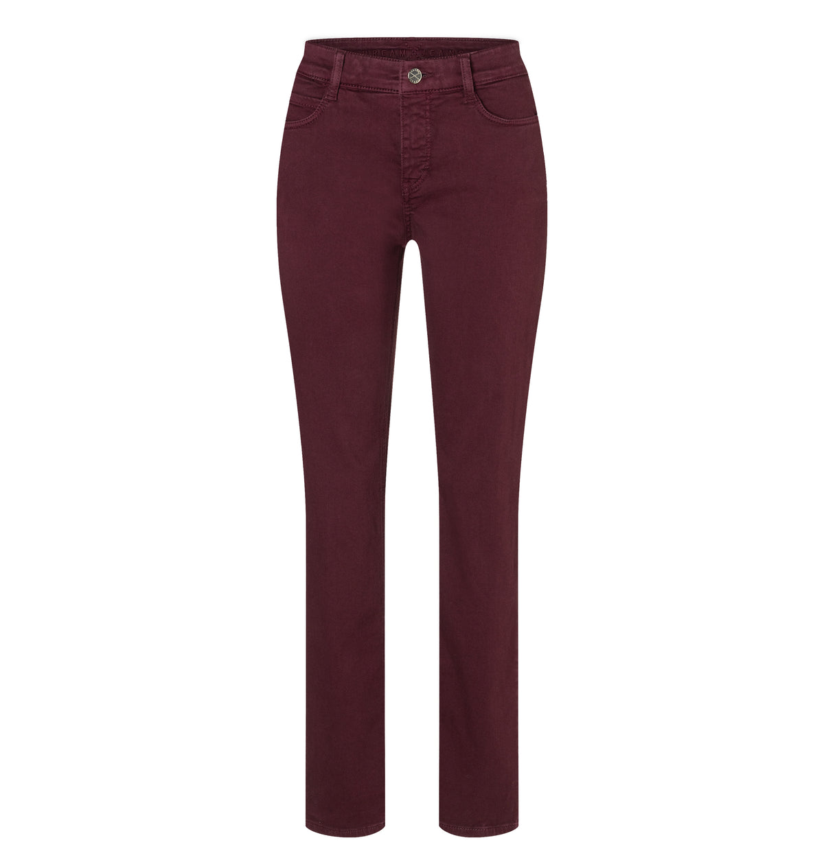 Straight fit made from hyper stretch denim. | DREAM | bordeaux PPT | Front view of bust