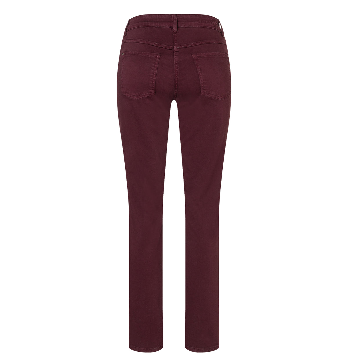 Straight fit made from hyper stretch denim. | DREAM | bordeaux PPT | Back view of bust