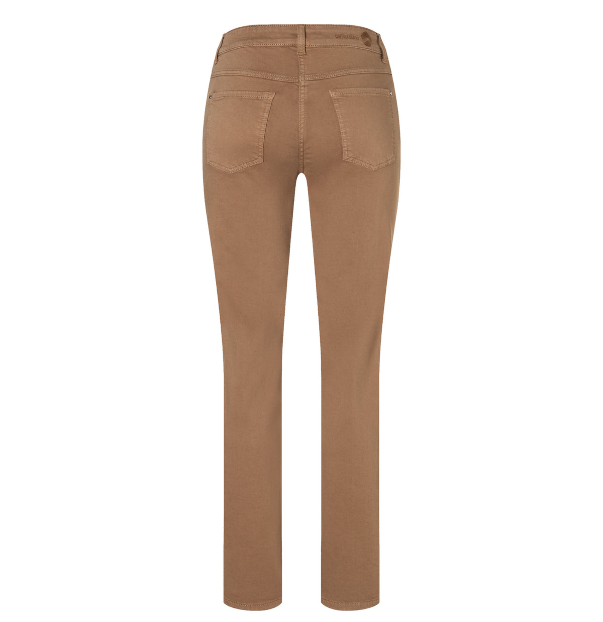 Straight fit made from hyper stretch denim. | DREAM | light cognac PPT | Back view of bust