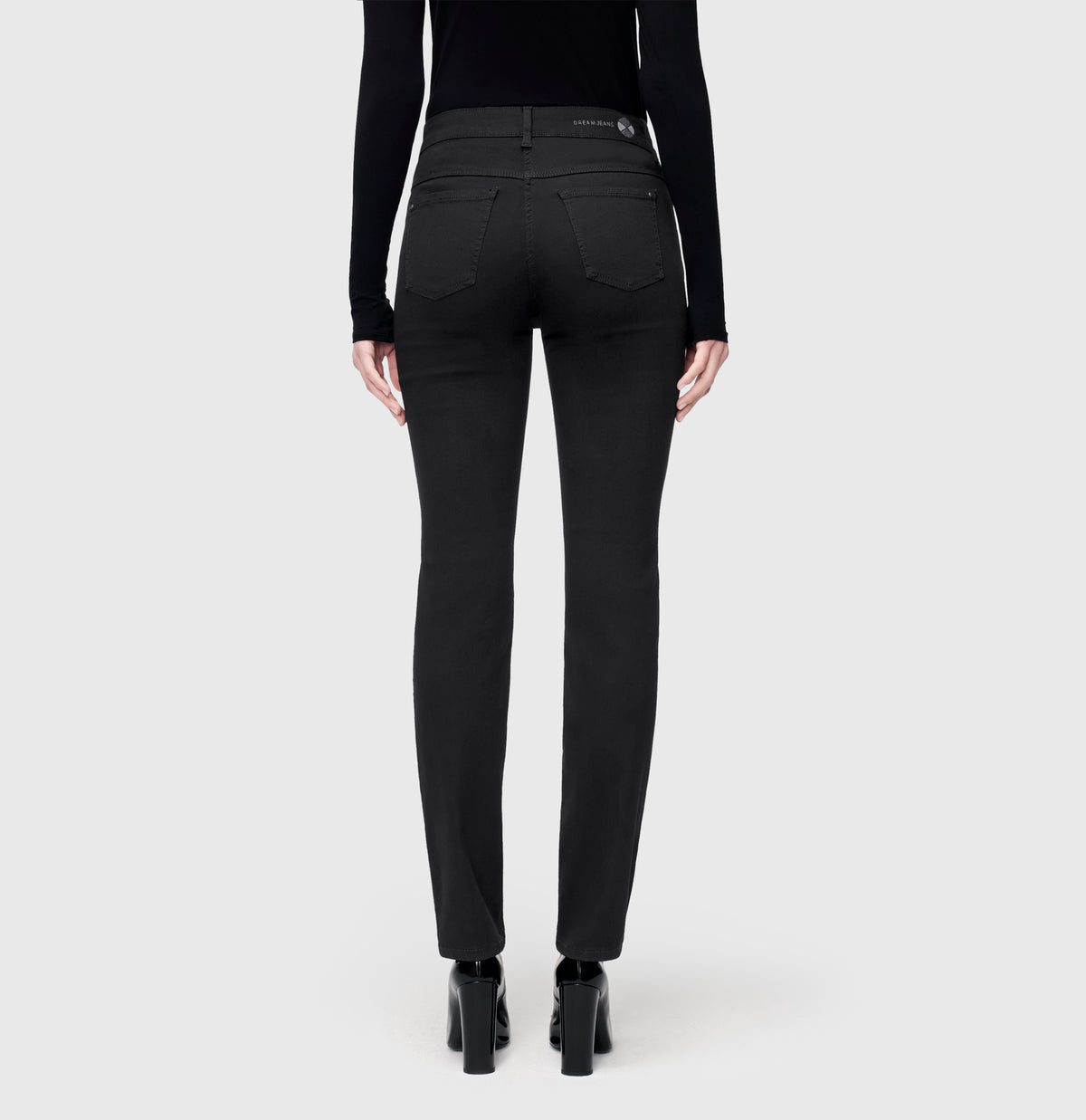 Straight fit jeans with innovative shaping effect. | DREAM | black-black | Back view of model