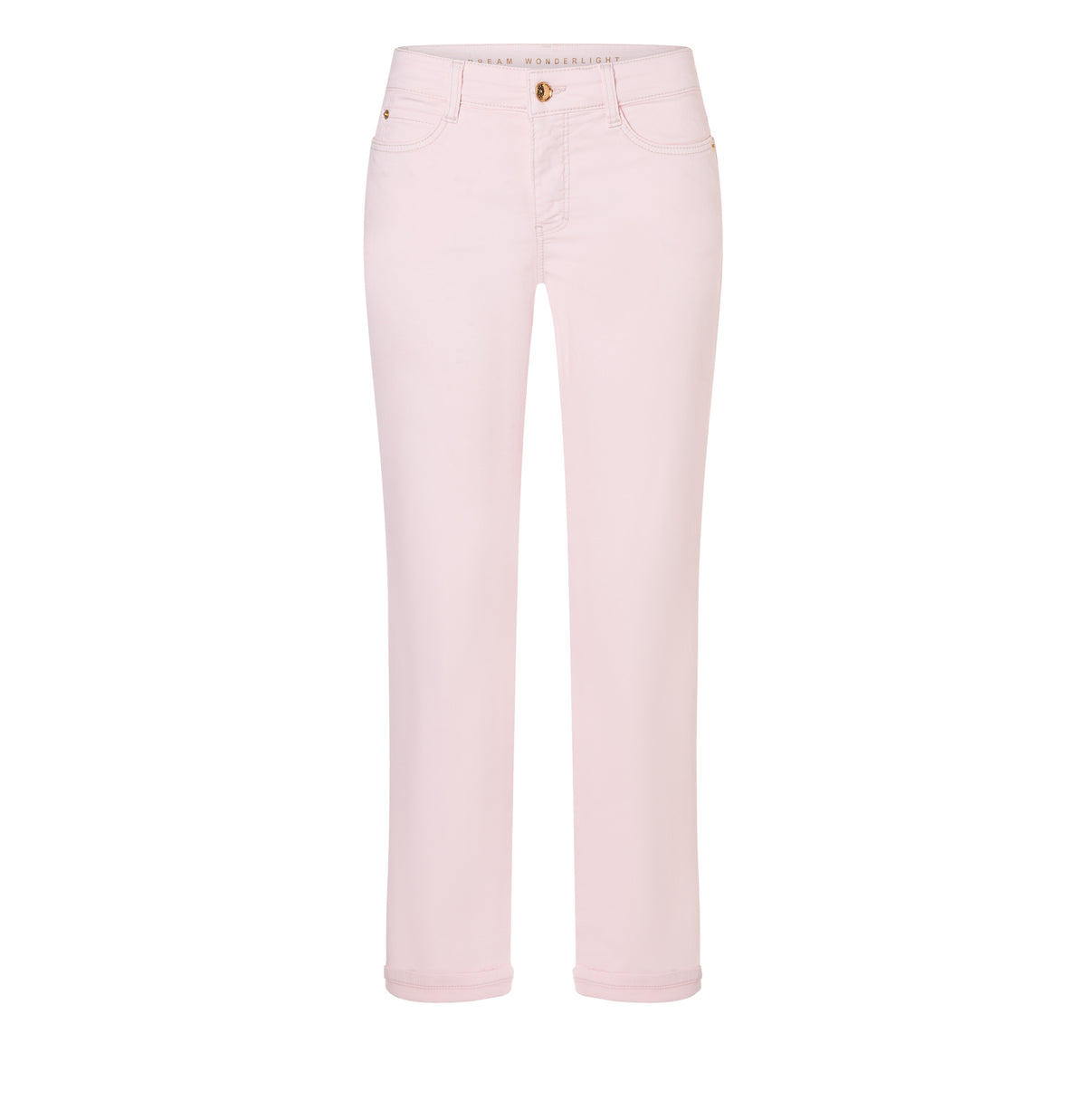 Shaping straight-leg jeans with modal. | DREAM cropped | pink marshmallow PPT | Front view of bust