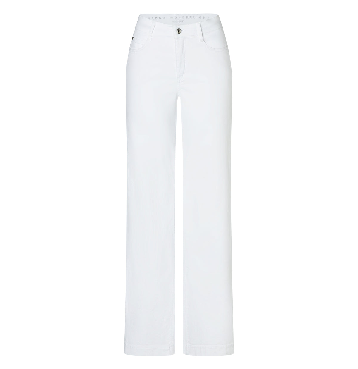 Wide, figure-shaping jeans in a modal blend. | DREAM WIDE | white denim | Front view of bust