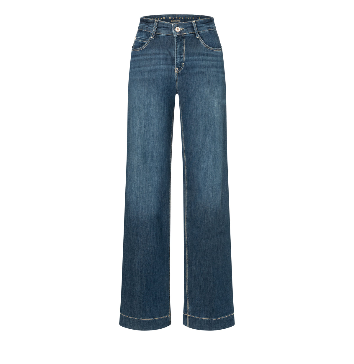 Wide, figure-shaping jeans in a modal blend. | DREAM WIDE | authentic dark blue | Front view of bust