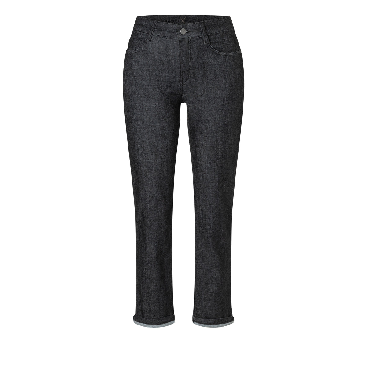 Straight shaping jeans with turned-up hem. | DREAM cropped auth. | fashion rinsed | Front view of bust