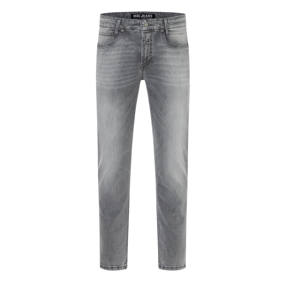 Slim driver jeans with a vintage look. | Arne Pipe | authentic summer grey | Front view of bust