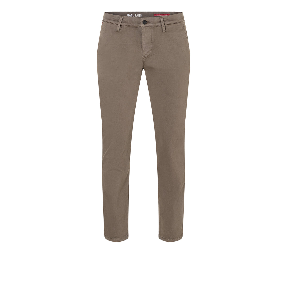Ultimate driver pants in a chino design. | Driver Pants | chocolate brown | Front view of bust